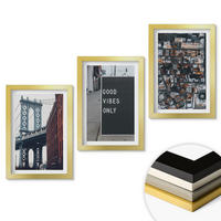 WANDBILDER 3er Set - 20x30 cm Goldrahmen - Brückenstadt-Inschriften aus der Vogelperspektive - Goldfarben, Kunststoff (20/30cm) - ArtPrintCave