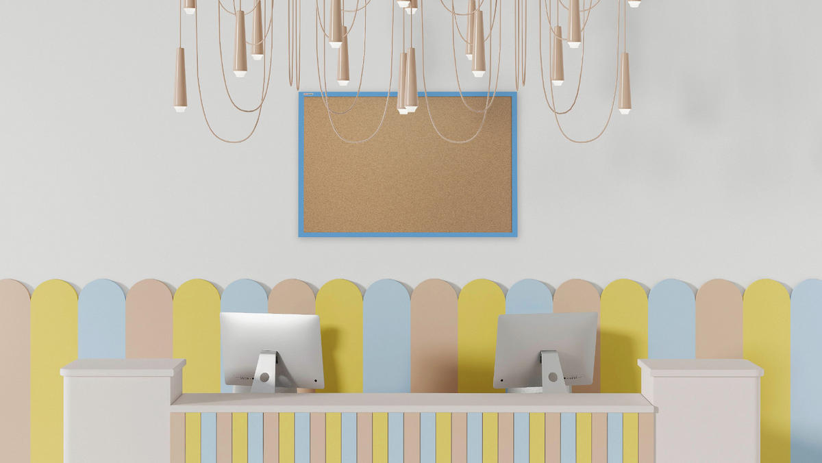 PINNWAND mit blauem Naturholzrahmen 90x60cm - Blau, Holz (90/60/1.5cm) - ALLboards