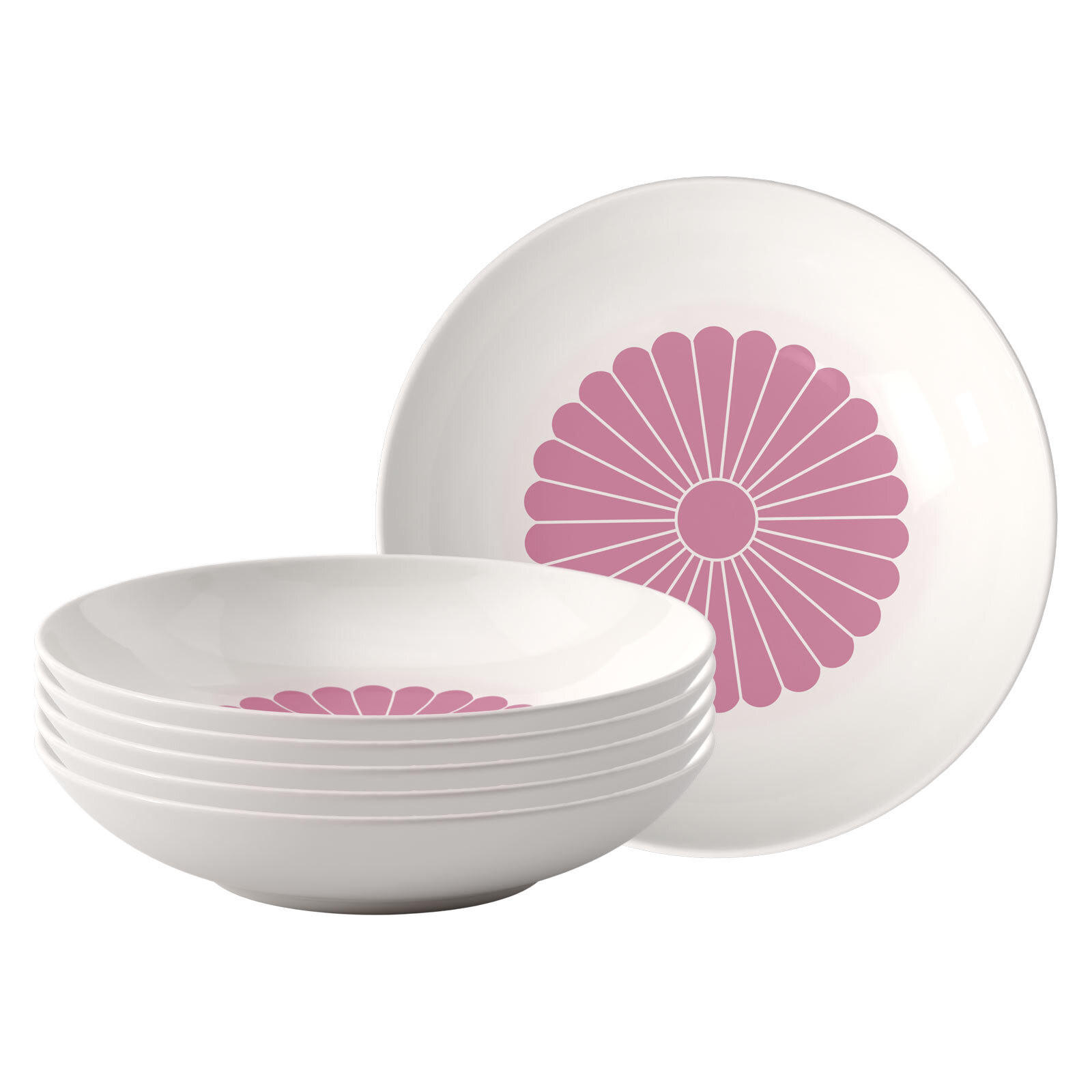 PASTASCHALEN Fleur Couleur Cassis ø 24 cm 6er Set - Pink, Keramik (24cm) - Villeroy & Boch