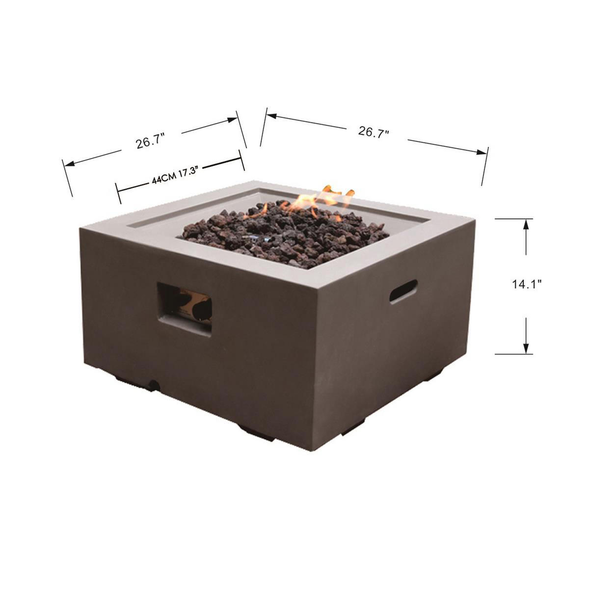 FEUERSTELLE Ridgefield in Beton-Optik grau aus Faserbeton - Grau, Stein (68/36/68cm) - Elementi