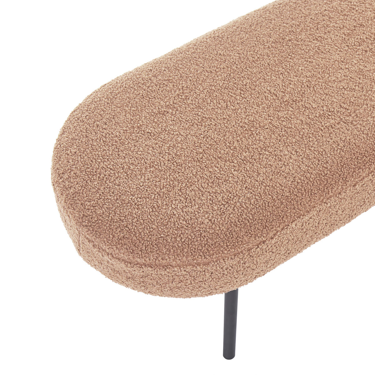 POLSTERBANK Bouclé Hellbraun Wolfeboro - Hellbraun, Textil (98/38/35cm) - Beliani