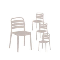 GARTENSTUHL Zira Beige 42 cm x 80 cm 4er-Set - Beige, Kunststoff (42/80/52cm) - Klast Home