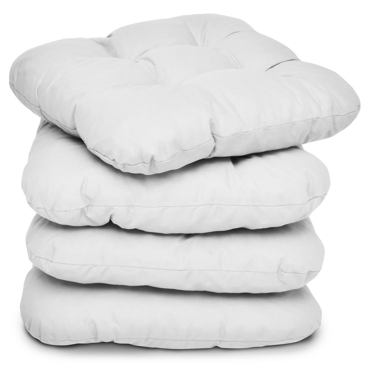 STUHLKISSEN Lisa 40/40/8 cm Weiß 4tlg - Weiß, Textil (40/40/32cm) - Beautissu 