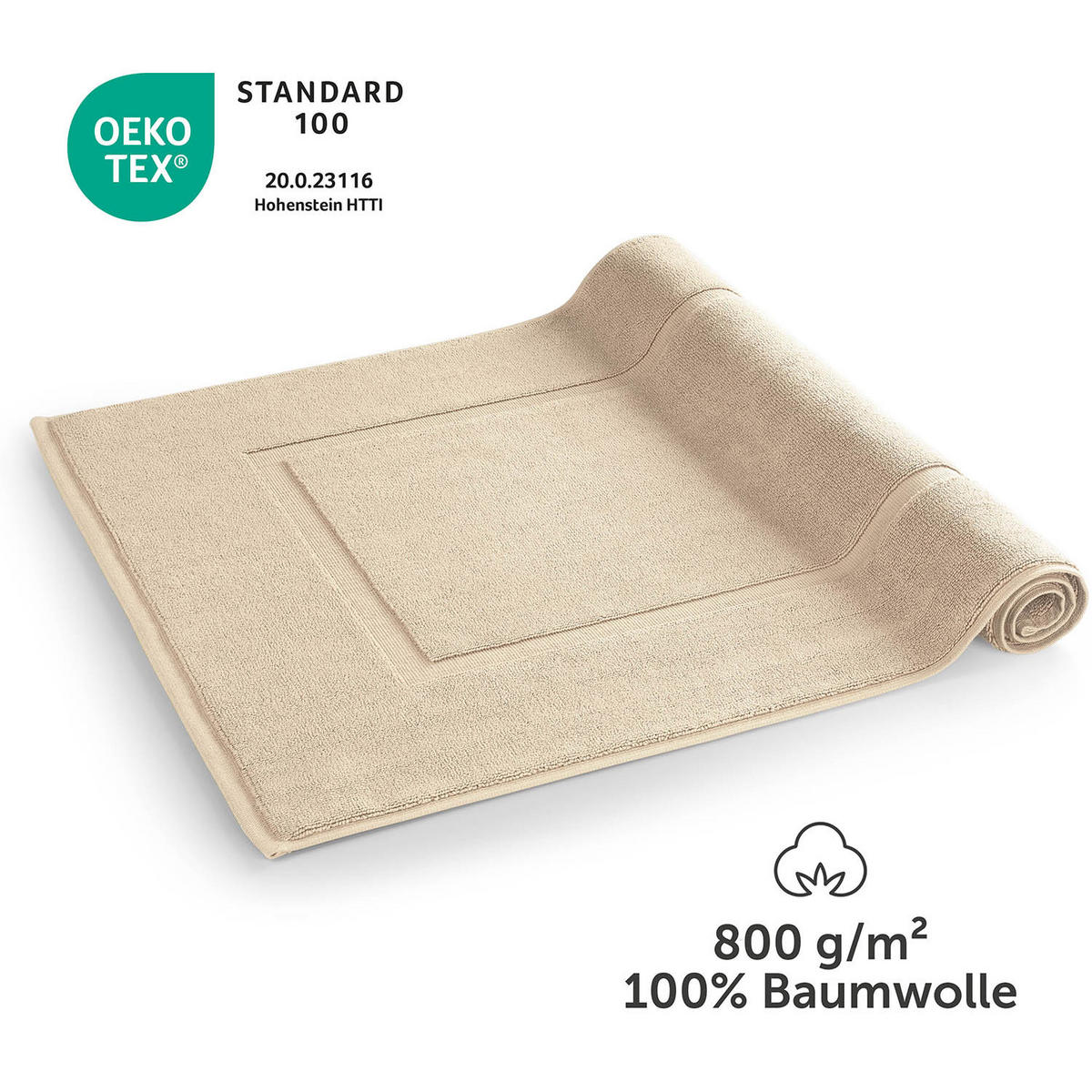 BADEMATTE Vilto 2er-Set, 50/80 cm, Grau - Grau, Textil (80/50cm) - Blumtal
