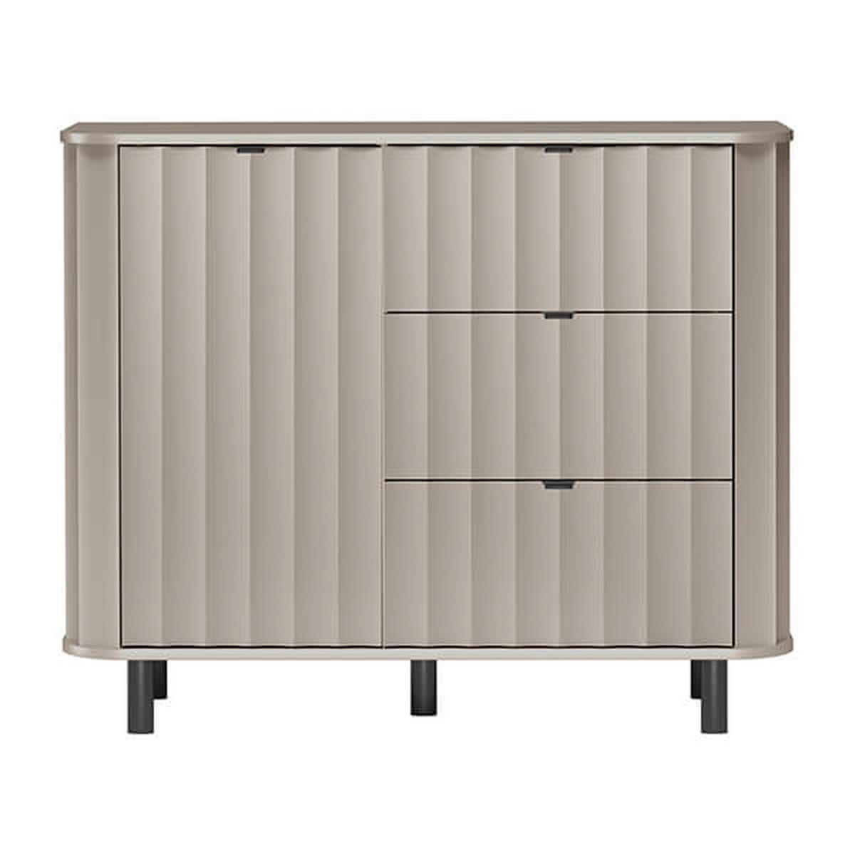 KOMMODE Novado NO-3 111 x 91 x 40,5 cm Greige - Greige/Schwarz, Holzwerkstoff/Metall (111/91/40.5cm) - Koseto