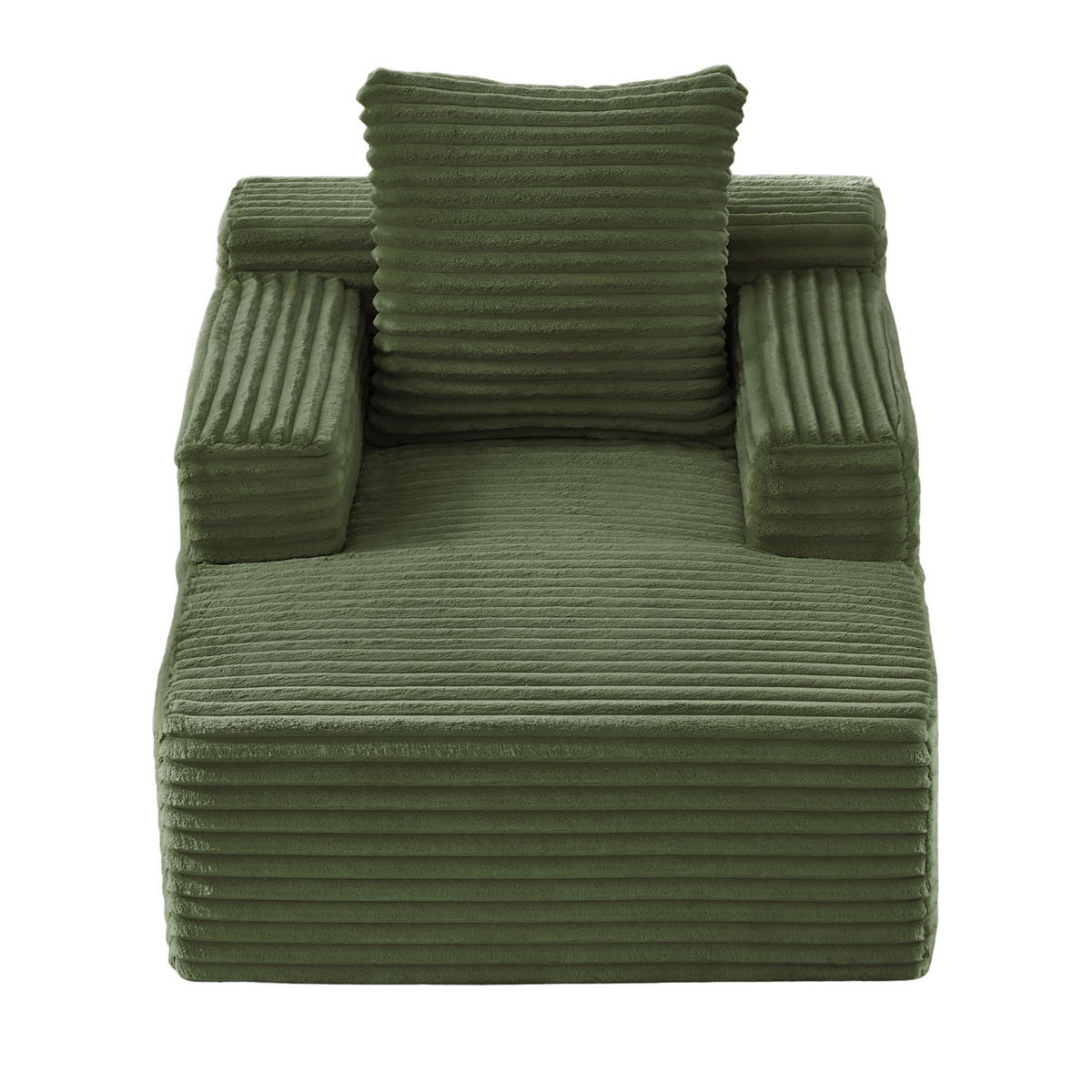 SOFA Manšestrová lenoška zelená bez montáže - zelená barva, textil (81/50/117cm) - Urban Meuble