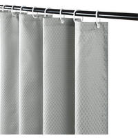 DUSCHVORHANG Hellgrau Waffelstruktur Polyester wasserdicht für Badewanne oder Badezimmer - Grau, Textil (200/180cm) - MCBOSON