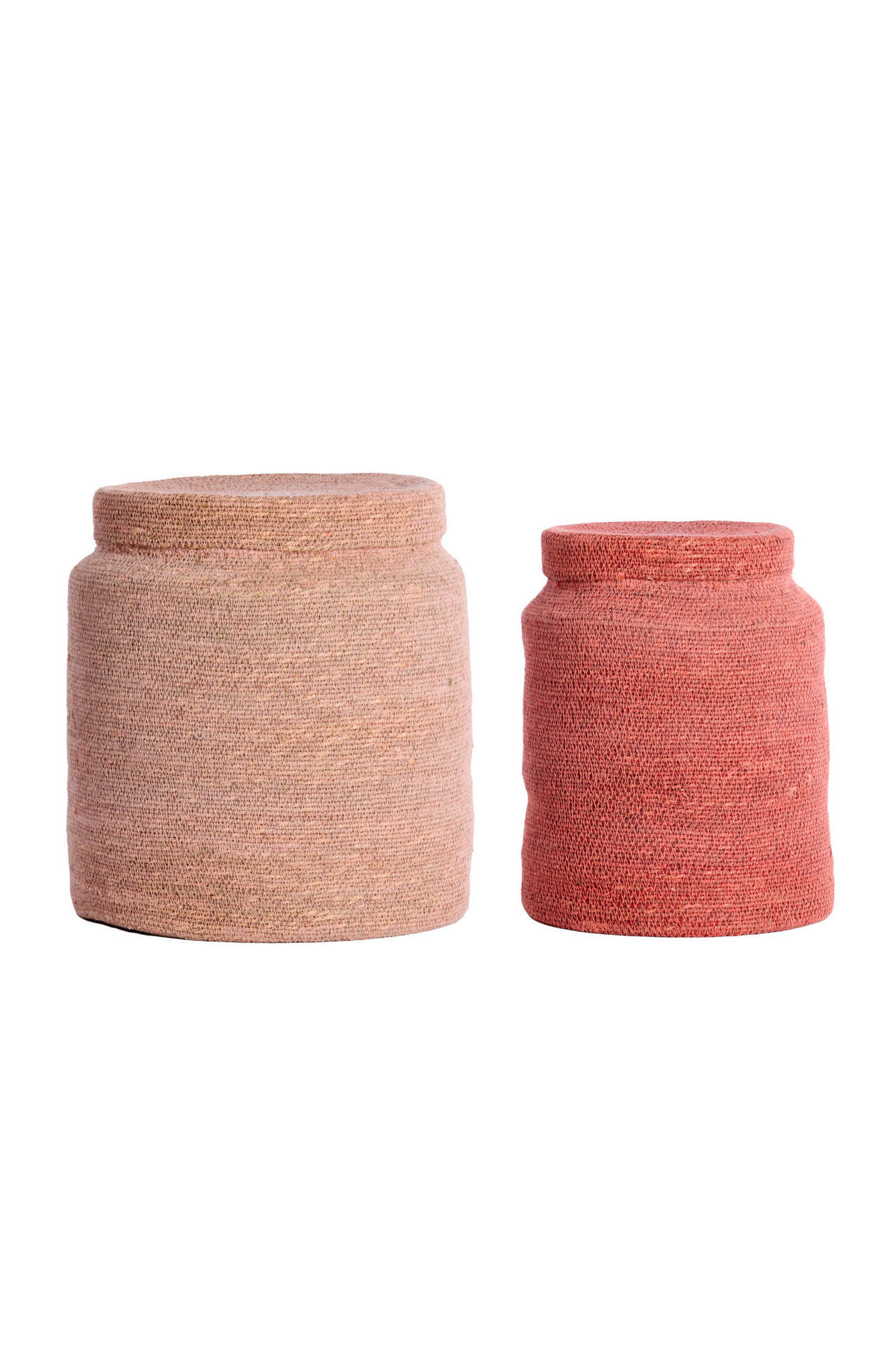 KORB Betania Rosa Ø33/38 cm 2er-Set - Pink, Naturmaterialien (33/38/33cm) - Light & Living