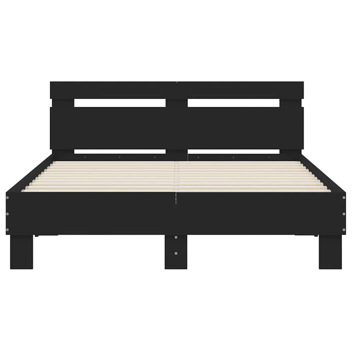 BETT Mit Led-Beleuchtung Ohne Matratze Schwarz 120/200 Cm - Schwarz, Holzwerkstoff (120/200cm) - vidaXL