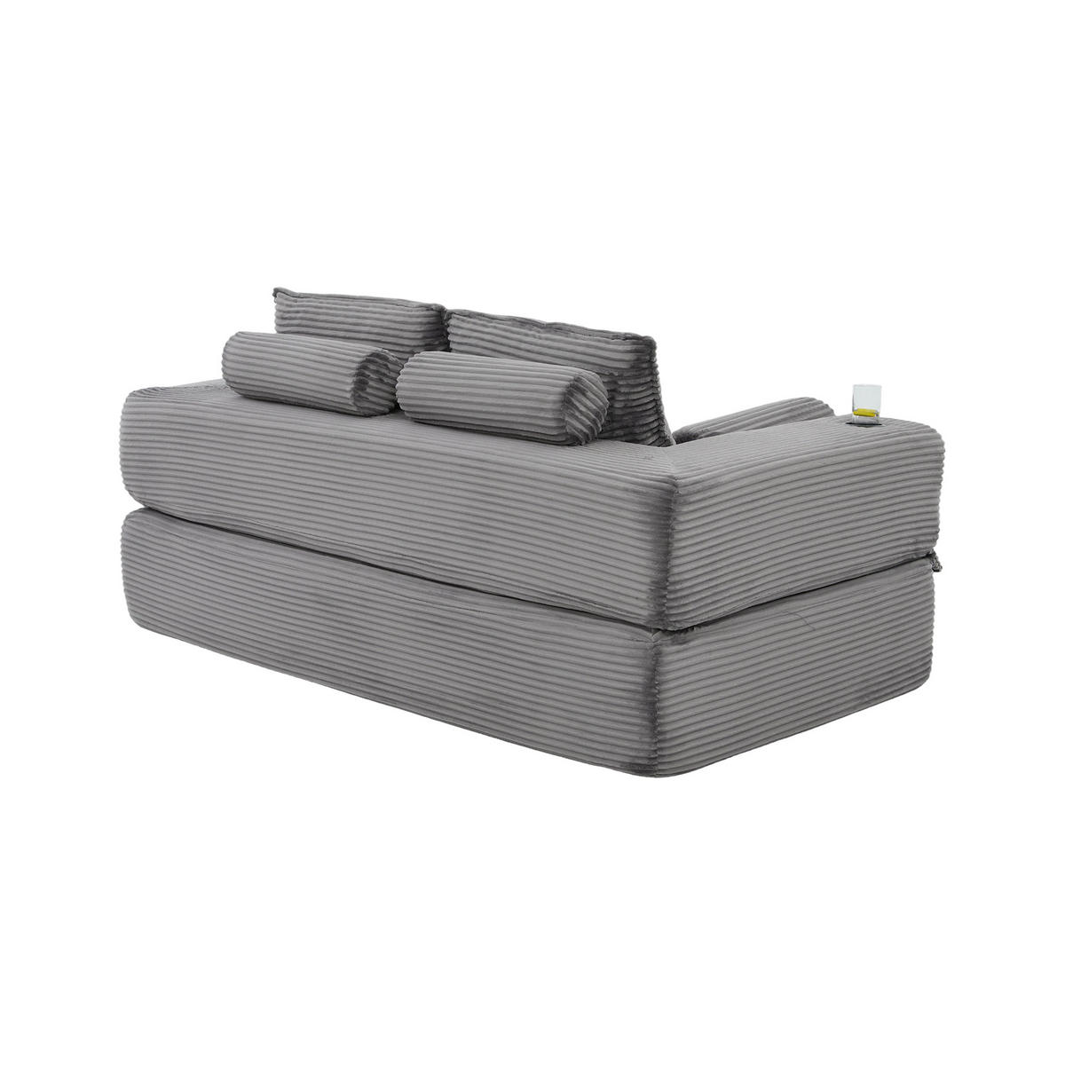 SCHLAFSOFA DE-33817 mit Federkern und Memory-Schaum Dunkelgrau - Dunkelgrau, Textil (180/80/98cm) - ComfortXL