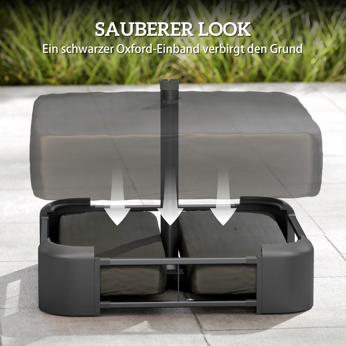 SONNENSCHIRMSTÄNDER Metall Schwarz - Schwarz, Metall (78/78cm) - Outsunny