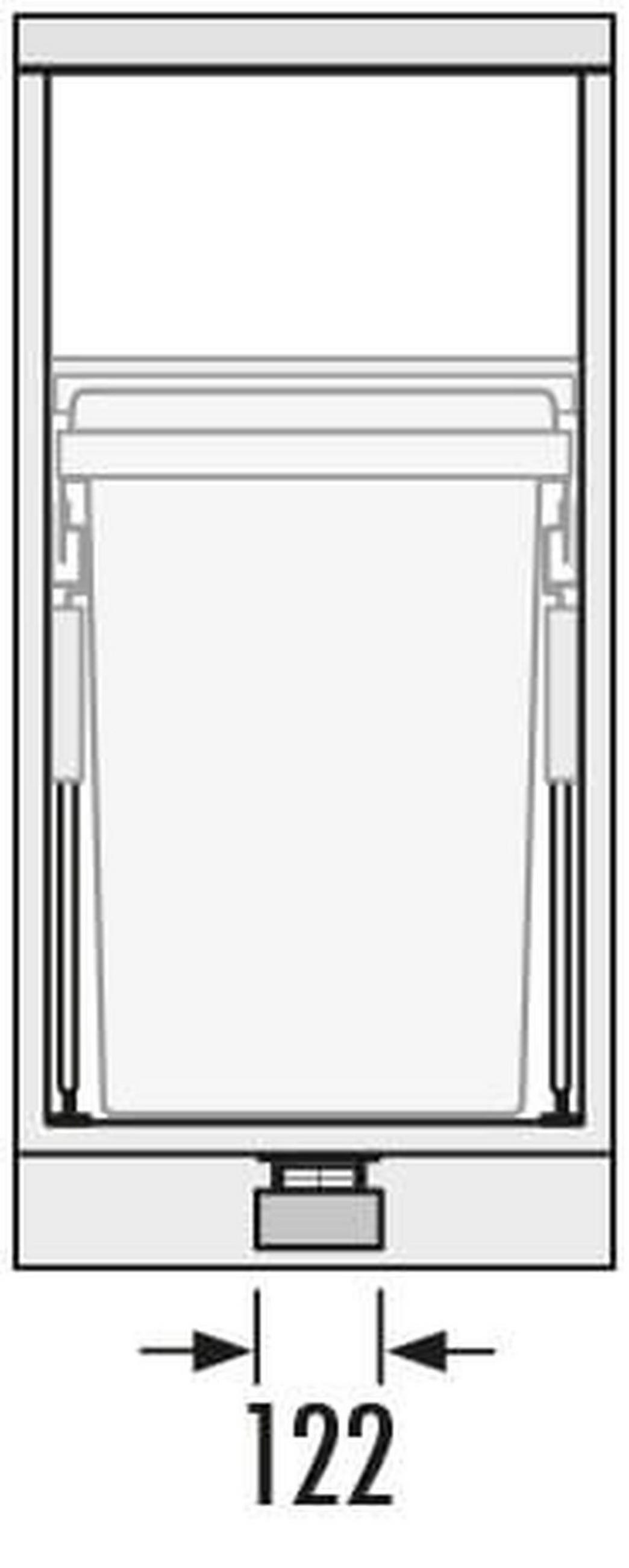 FUSSHEBEL Hailo Kick and Go für Mülleimer mit Frontauszug + Schubladen - Grau, Metall (12.2/6/1cm) - Hailo