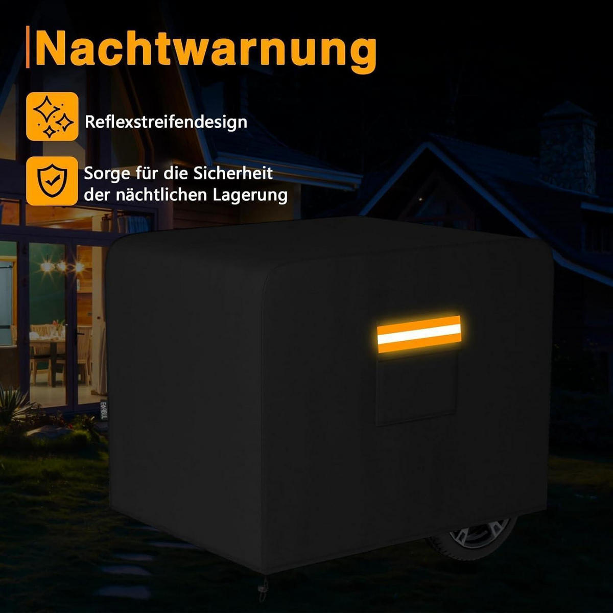 GENERATORABDECKUNG 81 x 61 x 61 cm Schwarz - Schwarz, Textil (61/61/81cm)