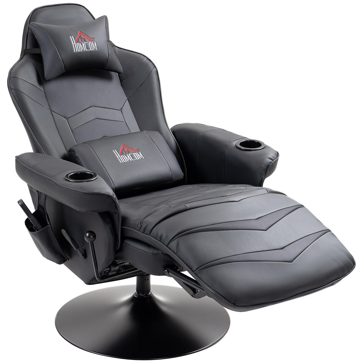 GAMINGSESSEL DE-06366 Massagefunktion, 150° neigbar Schwarz - Schwarz, Metall (82.5/111.5/78cm) - ComfortXL