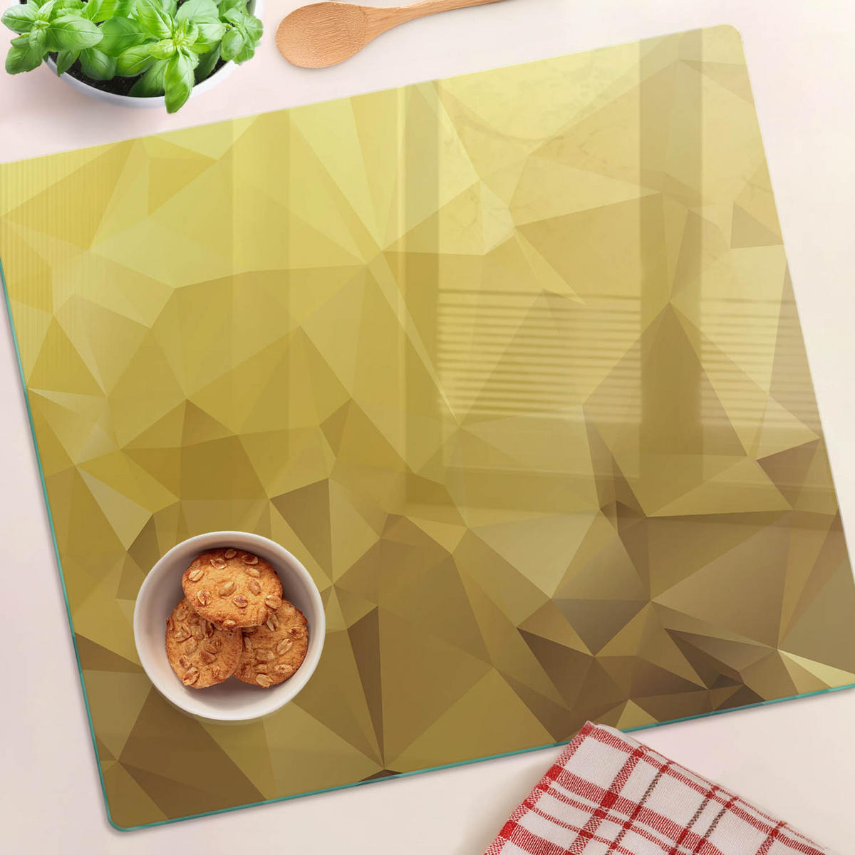 GLASPLATTE 60x52 cm Abstrakt - Gelb, Glas (60/0.4/52cm) - TULUP