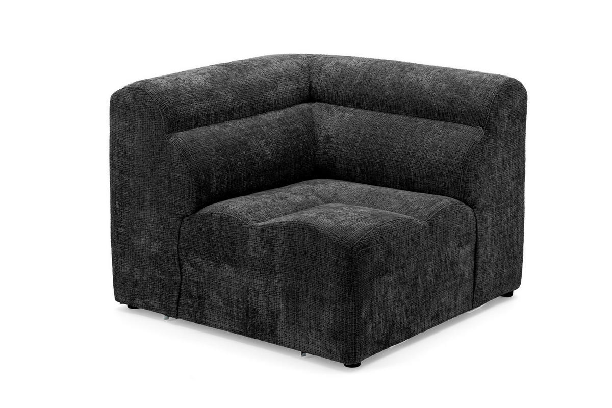 6-SITZER modulares Wohnlandschaft U XXL VEER SET 3 Links, 368 x 200 cm, Chenille Webstoff Anthrazit - Anthrazit/Schwarz, Holz/Kunststoff (368/75/200cm) - Muffo
