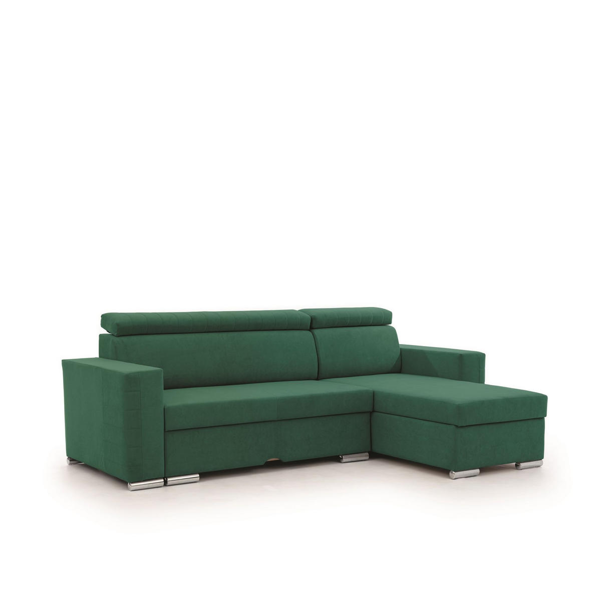 ECKSOFA Canton In Camelia - Grün, Holzwerkstoff/Textil (260/173cm) - Fun Möbel