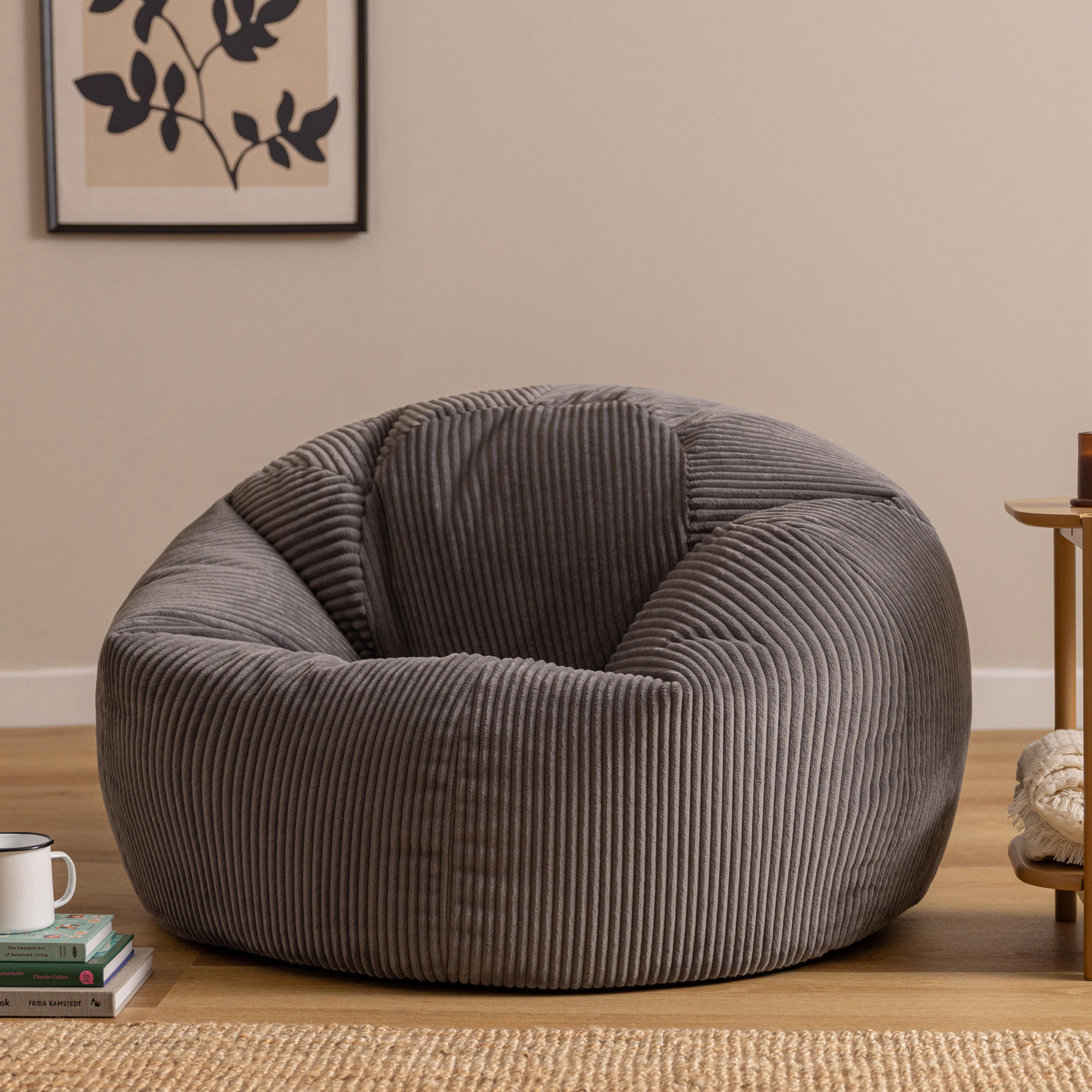SITZSACK Cord Dalton XXL - Anthrazit, Textil (92/52/92cm) - icon
