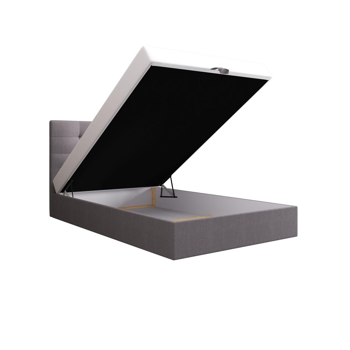 BOXBETT DUO 1 100x200 Cosmic 160, mit Matratze H3, Bonell und Topper, Hellgrau - Hellgrau, Holz/Kunststoff (100/200cm) - Bedante
