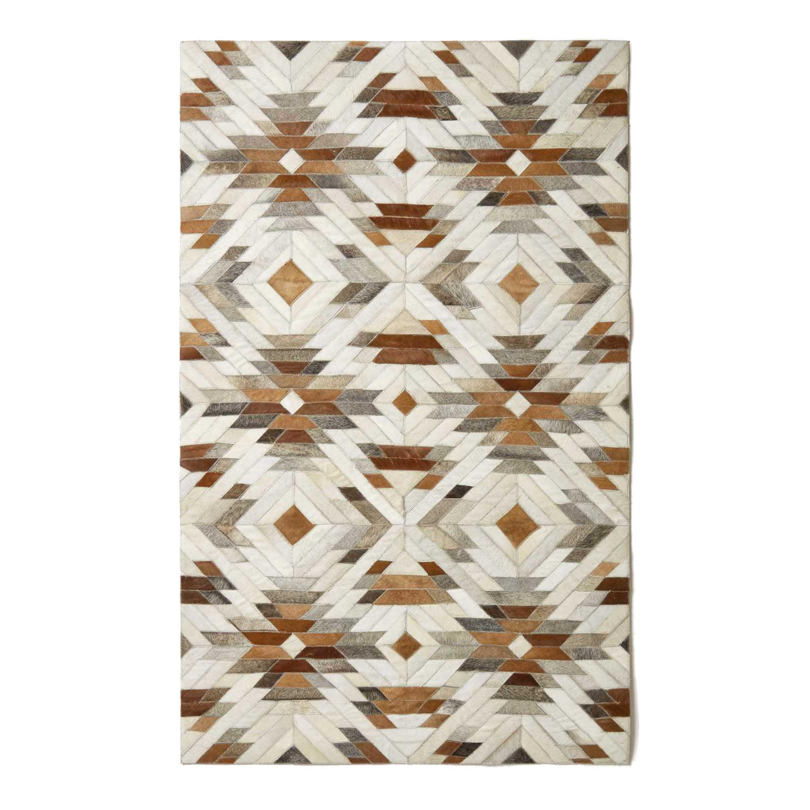PATCHWORK-TEPPICH Leder, Ethno-Muster 90/150 cm - Multicolor, Leder/Textil (90/150cm) - Homescapes