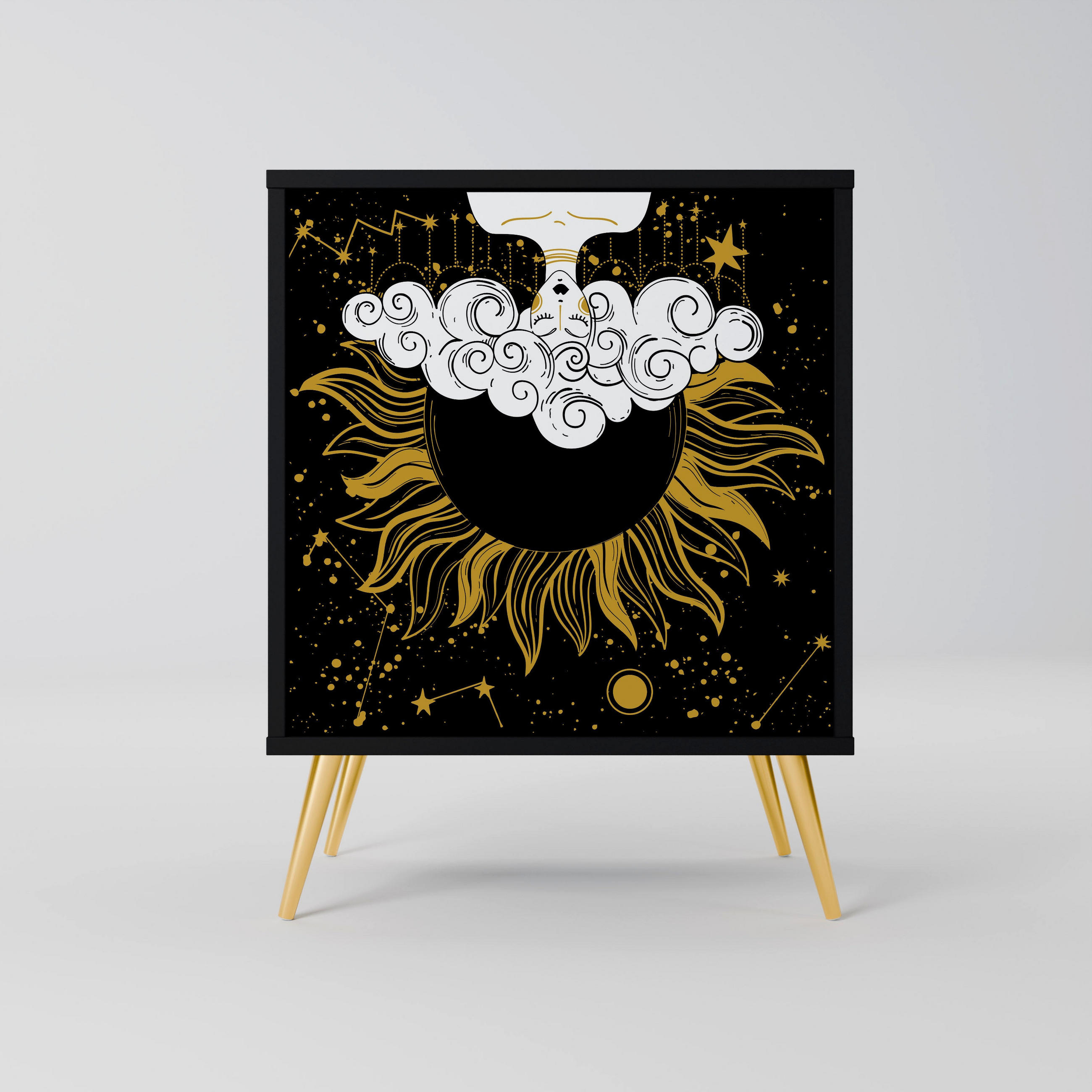 SpaceRebels Sideboard Schwarz 57.5x75.5x42 cm