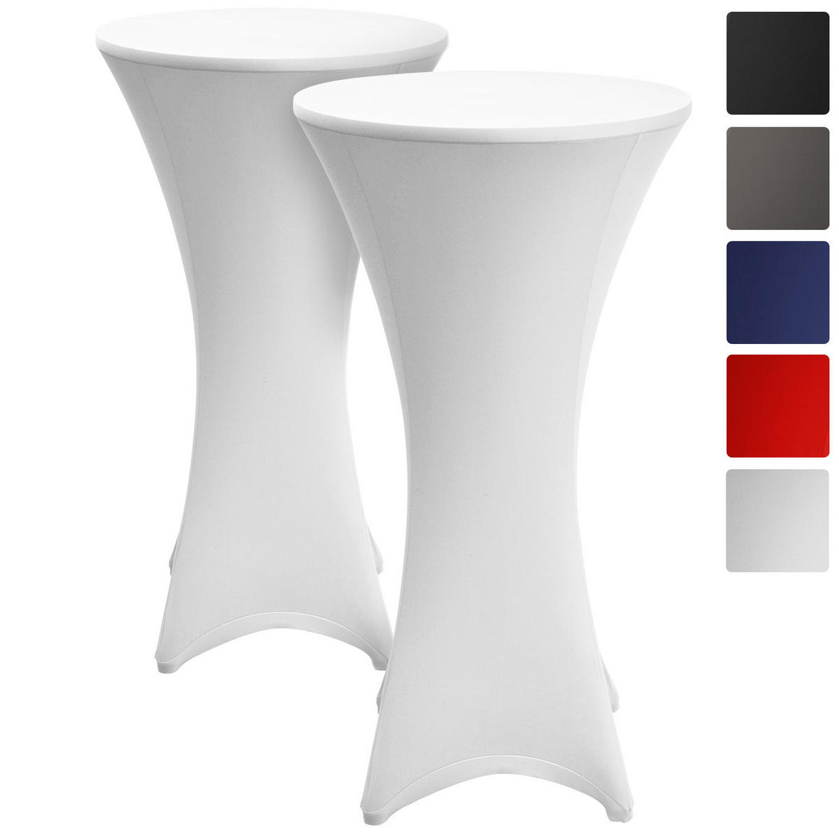 STEHTISCHHUSSE Stella Ø 80 cm Weiß (2tlg) - Weiß, Textil (80/120cm)