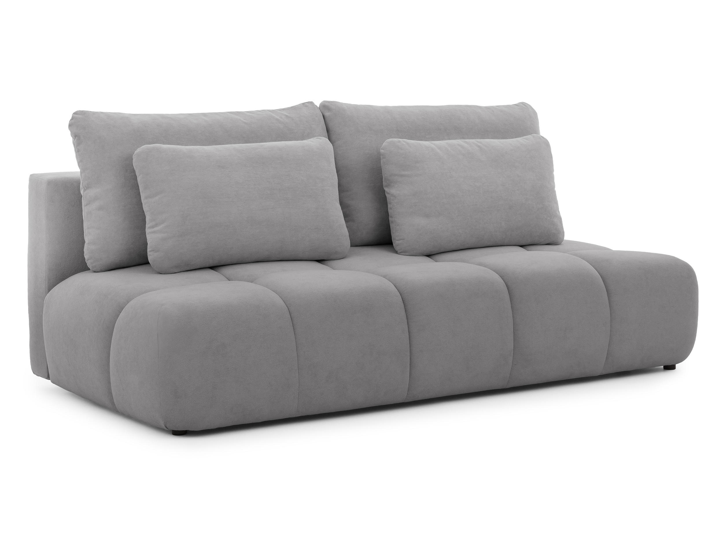 S-Style ROZKLÁDACÍ POHOVKA Belluno z kvalitní šedé plyšové potahové látky s úložným prostorem a hlubokým prošíváním v designu Bubble.