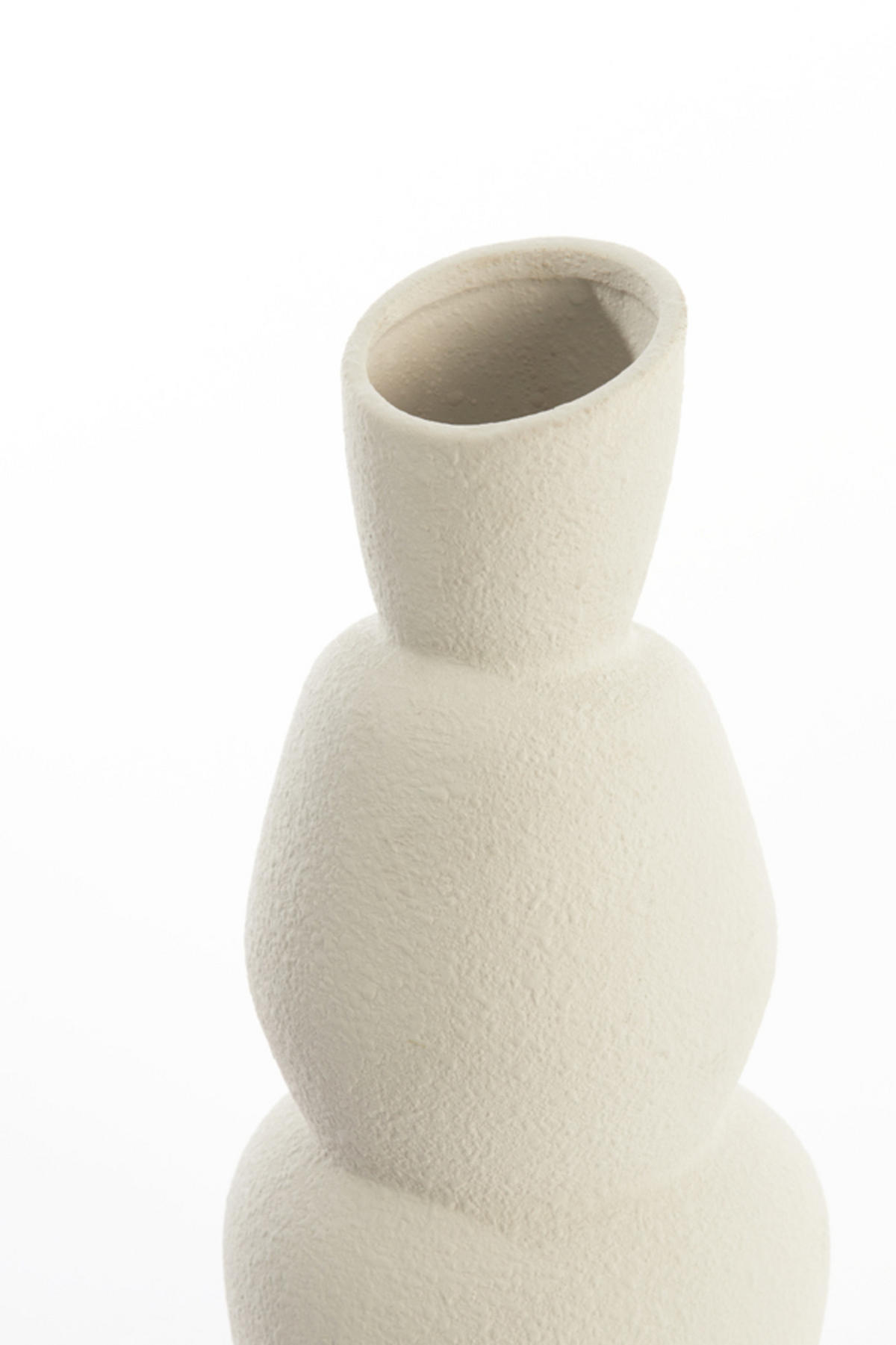VASE Aram Weiß 19/19/46,5 cm - Weiß, Keramik (46.5cm) - Light & Living