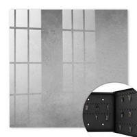 SCHLÜSSELBOX Schwarz 30x30 cm- Türöffnung nach rechts - Graue Abstraktion - Grau, Metall (30/30/5cm) - TULUP