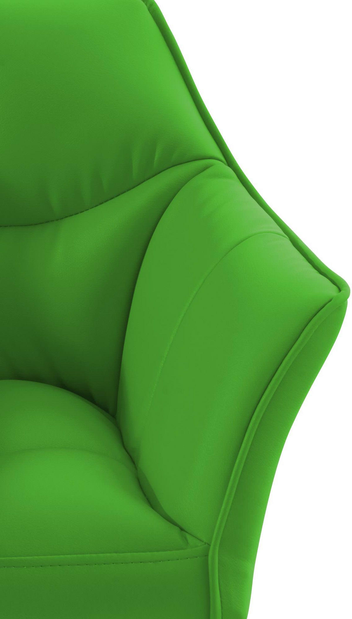 SESSEL Lederlook grün - Schwarz/Grün, Textil/Metall (64/75/48cm) - CLP