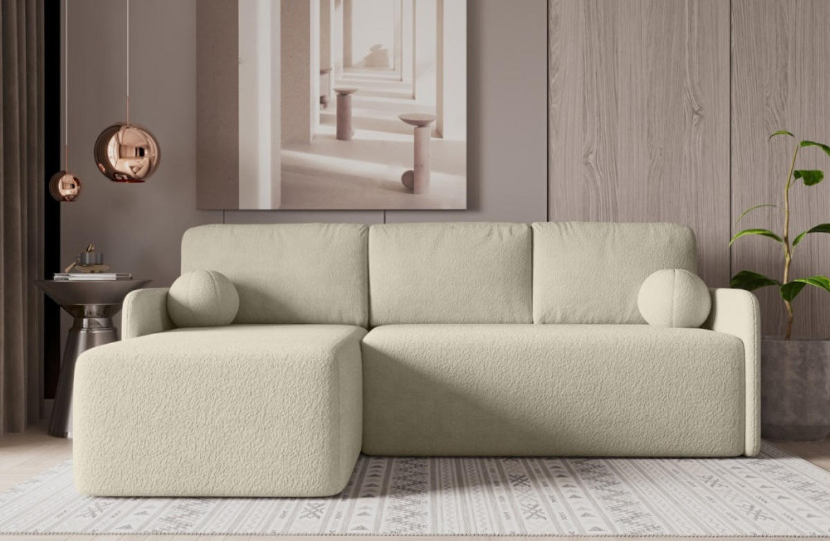 ECKSOFA Beige BLUMEN Boucle Universal - Beige, Textil (212/142cm) - Sepro Meble
