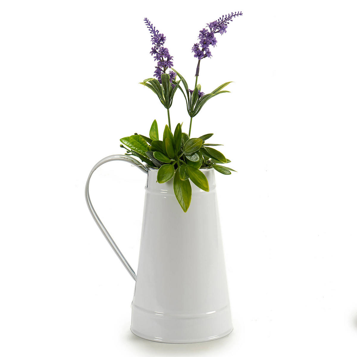 BLUMENTOPF Metall Weiß Kannenform - Weiß, Metall (11.3/18.5cm)