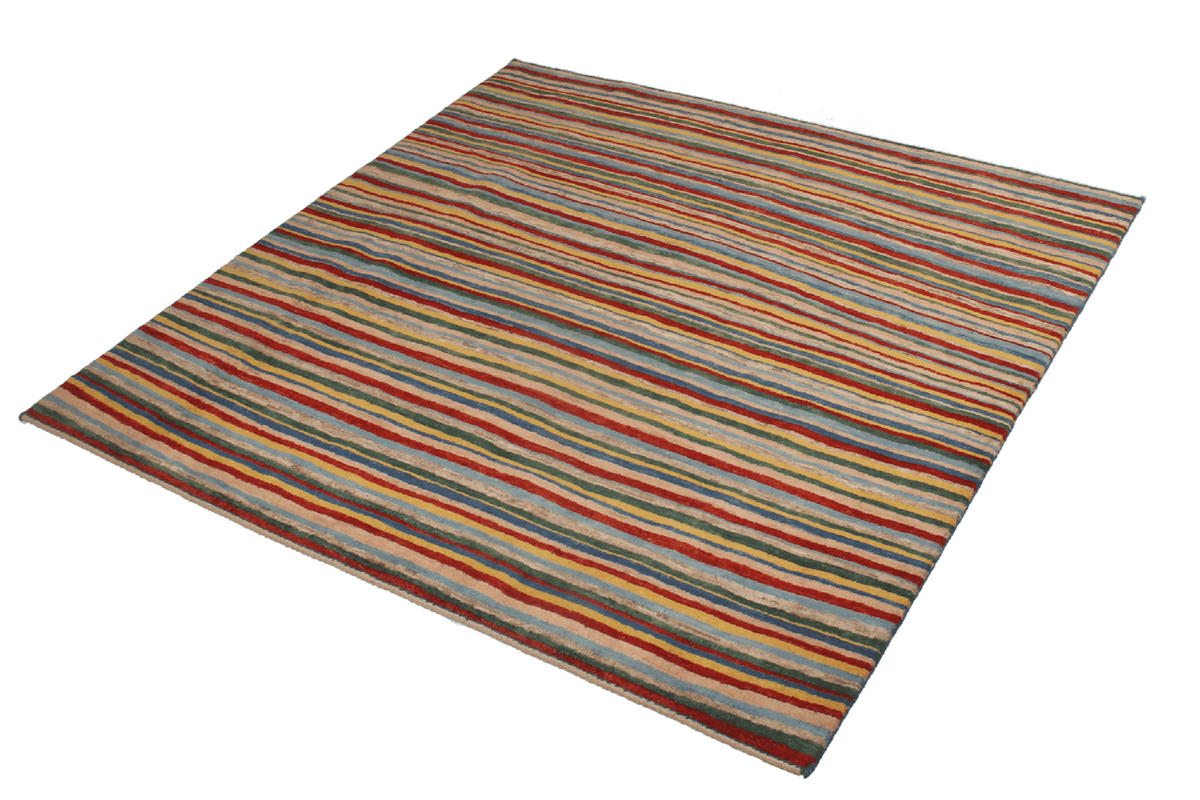 GABBEH-TEPPICH handgeknüpft Rizbaf Bunt 150/150 cm Schurwolle - Multicolor, Textil (150/150cm) - Looma