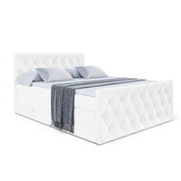 BOXSPRINGBETT AMAY-Z KING - 180x200 - H3/H4 - Weiß Hochglanz - Weiß, Holzwerkstoff (180/200cm) - ALTDECOR