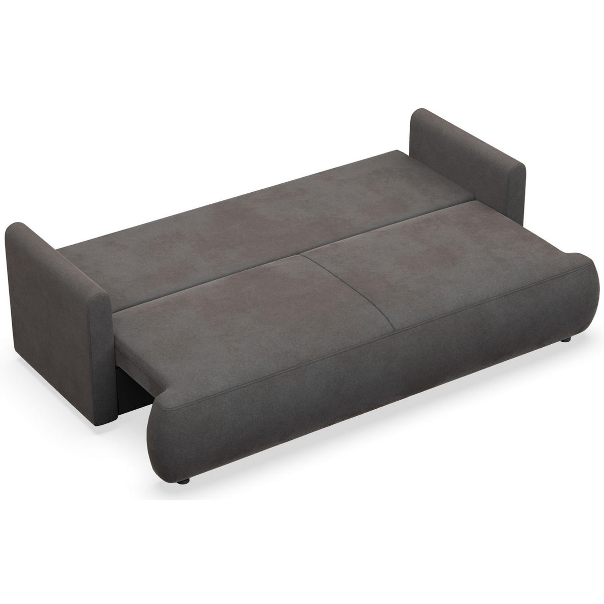 3-SITZER SOFA Ovo Mini Dunkelgrau Velours Easy-Clean - Dunkelgrau/Schwarz, Kunststoff/Textil (226/90/97cm) - Selsey