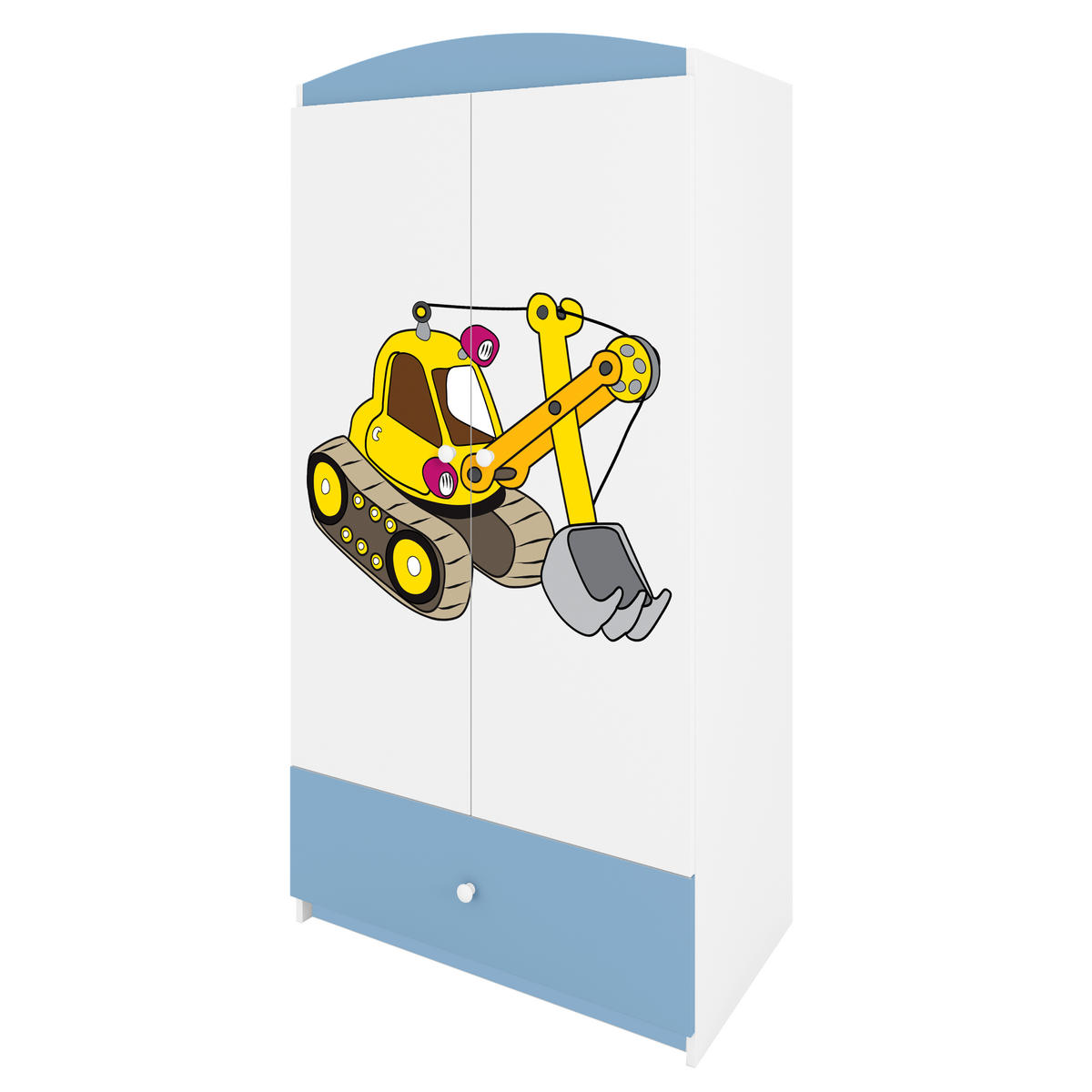 KINDERKLEIDERSCHRANK Excavator 90/175/52 - Blau, Holzwerkstoff (90/175/52cm) - Kocot Kids