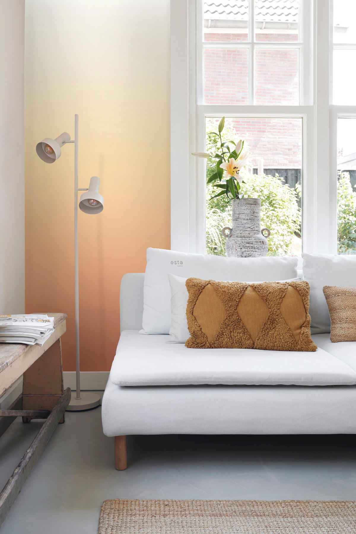 FOTOTAPETE Dip-Dye Muster 200 x 279 cm - Orange, Papier (200/279cm) - ESTAhome