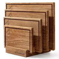 SCHNEIDEBRETT Set mit Halter Hemero 4tlg - Eichefarben, Holz (40/8cm) - KONSIMO®