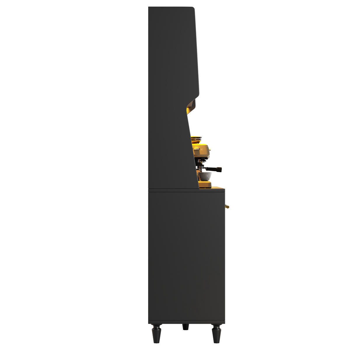 GESCHIRRSCHRANK aus MDF & Spanplatte 120x45x195,5 cm in Schwarz mit LED-App-Steuerung - Schwarz, Holzwerkstoff (120/195.5/45cm) - Modfu