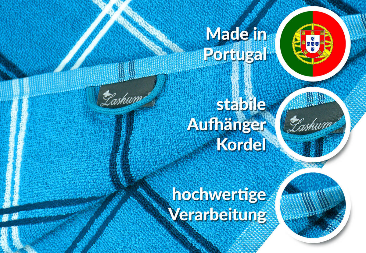 FROTTEE Küchenhandtücher 50x50 cm, 6er Set, Lyon Capri Blau - Pastellblau, Textil (50/50cm) - Lashuma