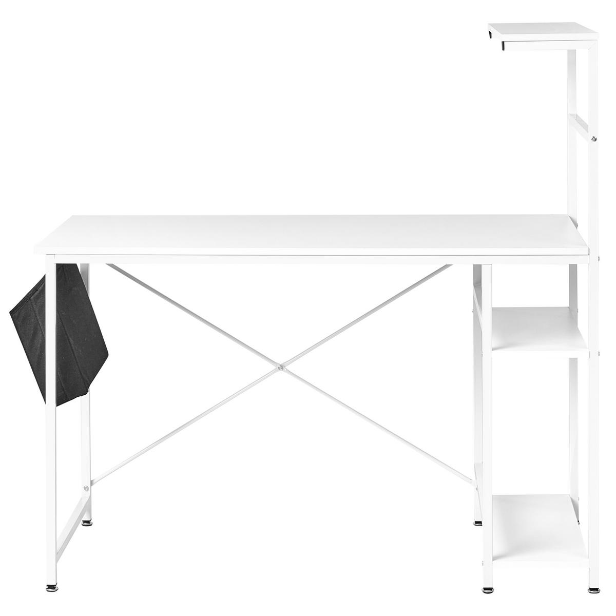 PSACÍ STŮL Bílý 120/60 cm s úložným prostorem Aramingo - bílá, kompozitní dřevo (60/120/120cm) - Beliani
