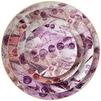 TELLERSET Lila Kirsche Bone China Lila Gold 4tlg Ø30 Ø26 Ø20 Ø16 cm - Weiß Hochglanz/Lila, Keramik (30/2/2cm) - Quality Elegance