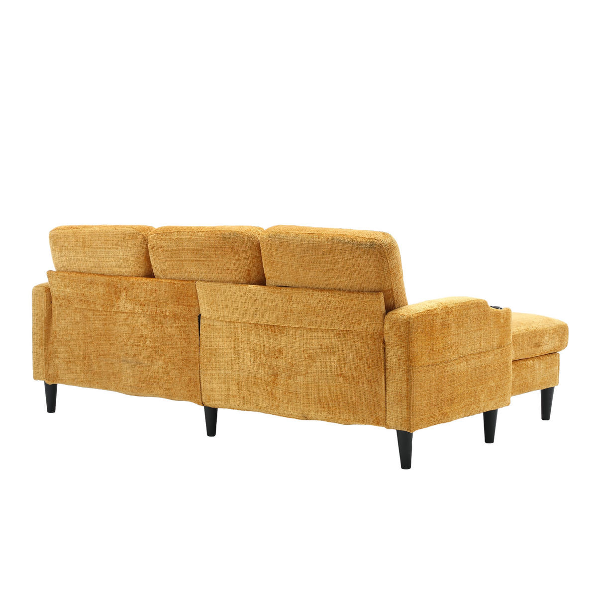 ROHOVÁ SEDAČKA 196,5/75/77 cm Žlutá - žlutá, textil (75/196.5cm)
