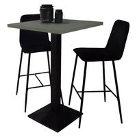 TRESENTISCH Elene 70x70x106 schwarz matt/Pinie green matt lack - Grün, Metall (70/70/106cm) - 58aufmkessel