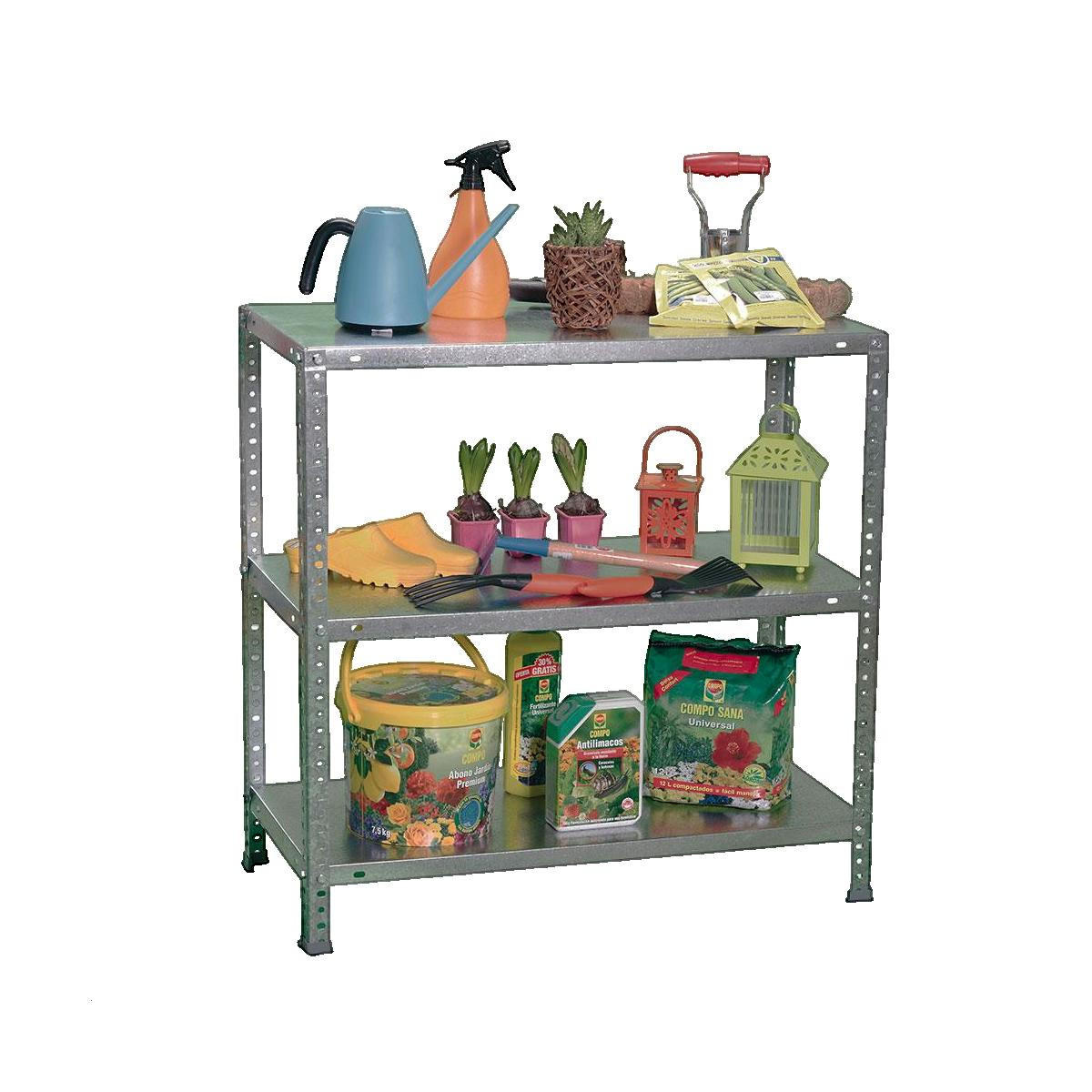 SCHRAUBREGAL PANDA MINI | HxBxT 90x100x40cm | Fachlast 75kg | Verzinkt - Silberfarben, Metall (90/100/40cm) - PROREGAL