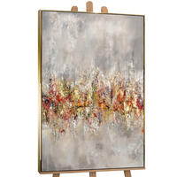 GEMÄLDE Heller Horizont Schattenfugenrahmen Gold 140x100 cm - Goldfarben, Holz (140/100cm) - YS-art gallery