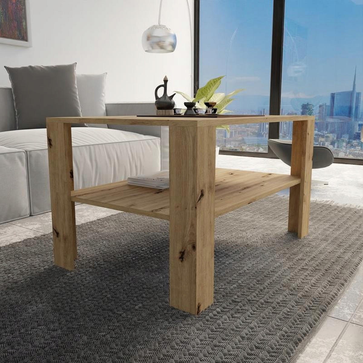 COUCHTISCH EX3 Artisan Eiche 100/68/60 cm - Eiche Artisan, Holzwerkstoff (68/100/60cm) - Matkam Möbel