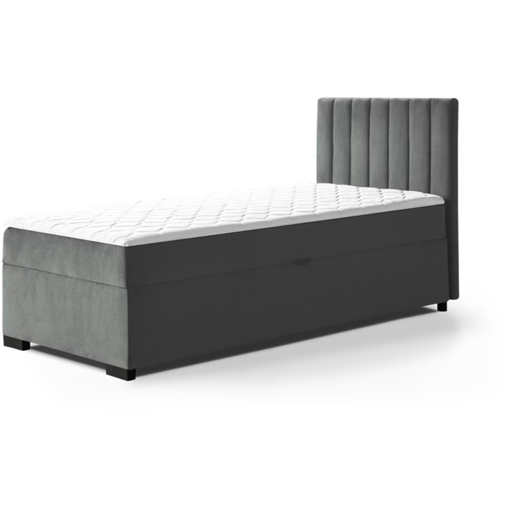 Beautysofa ČALOUNĚNÁ postel Eric 94/207/105, tmavě šedá