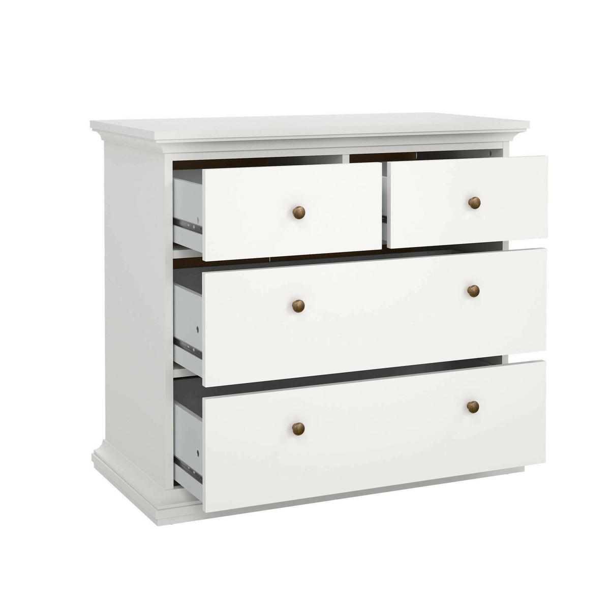 KOMMODE Weiß 48.5/96.2/86.9 cm - Weiß, Holzwerkstoff (96.2/86.9/48.5cm) - DMORA