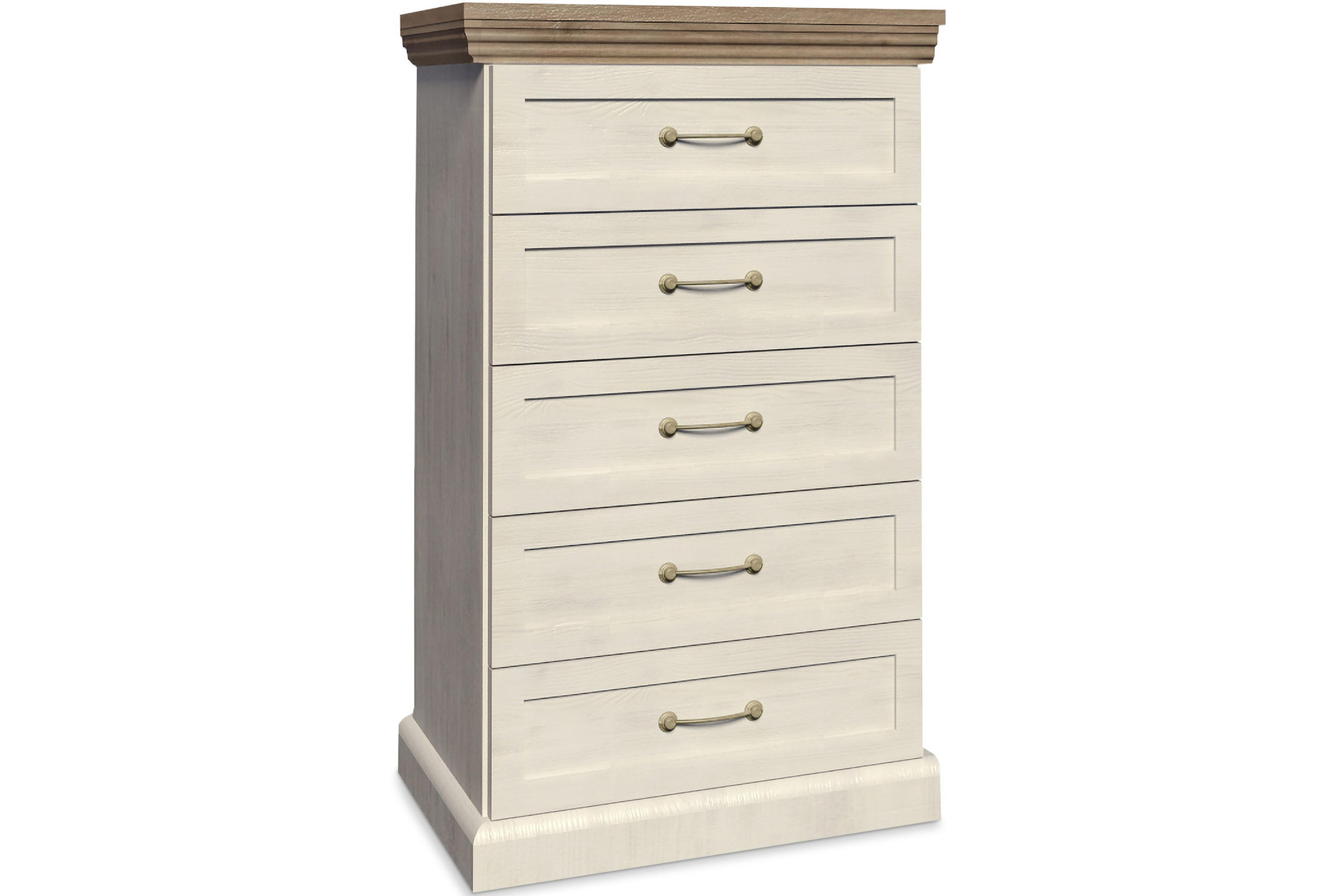 KOMMODE ARVEN mit Schubladen und Türen, Cremeweiß - Eichefarben/Creme, Holz (57/98/45cm) - KONSIMO®